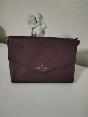 kate spade Plum Envelope Crossbody Bag with Gold Logo